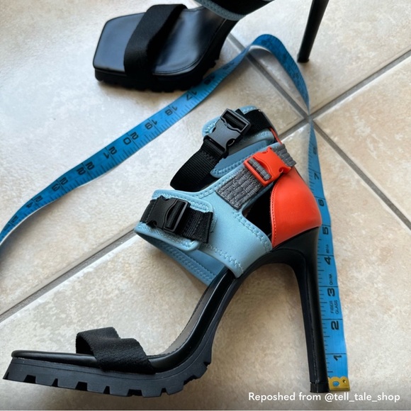 Steve Madden Vibing Sporty Stiletto Heel Shoes in Blue, Orange Black Size 8 EUC - Picture 14 of 16